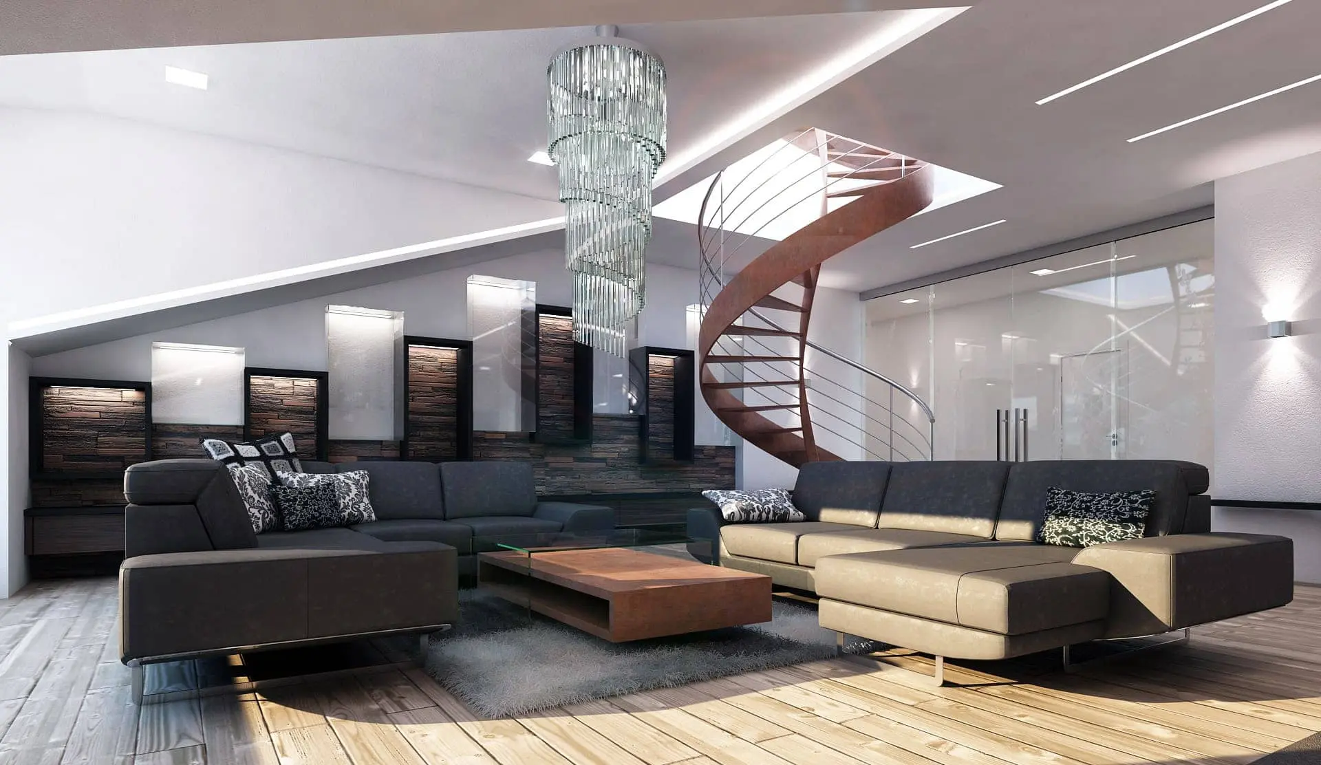 Návrh luxusního podkrovního bytu ve Špindlerově Mlýně